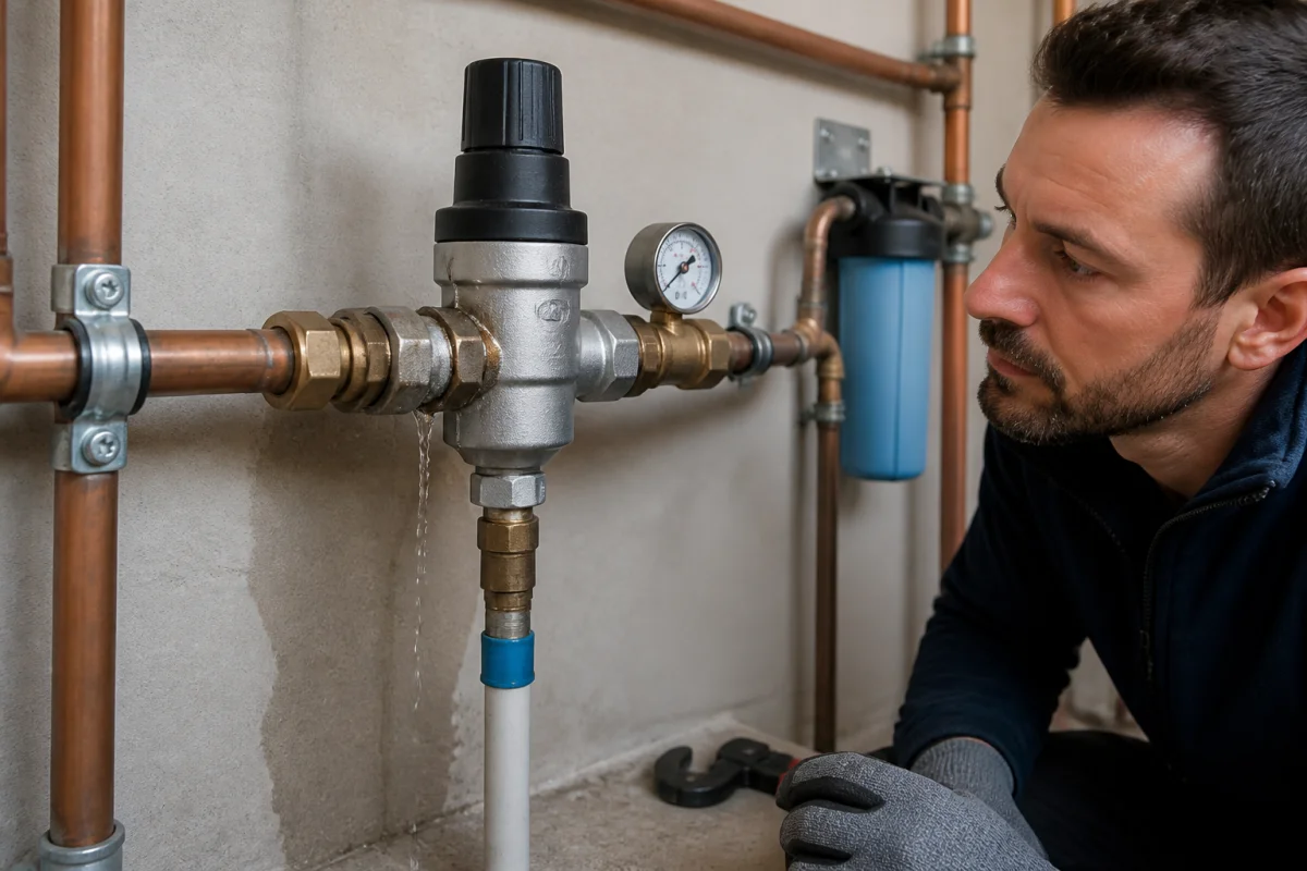 fuite reducteur de pression d'eau