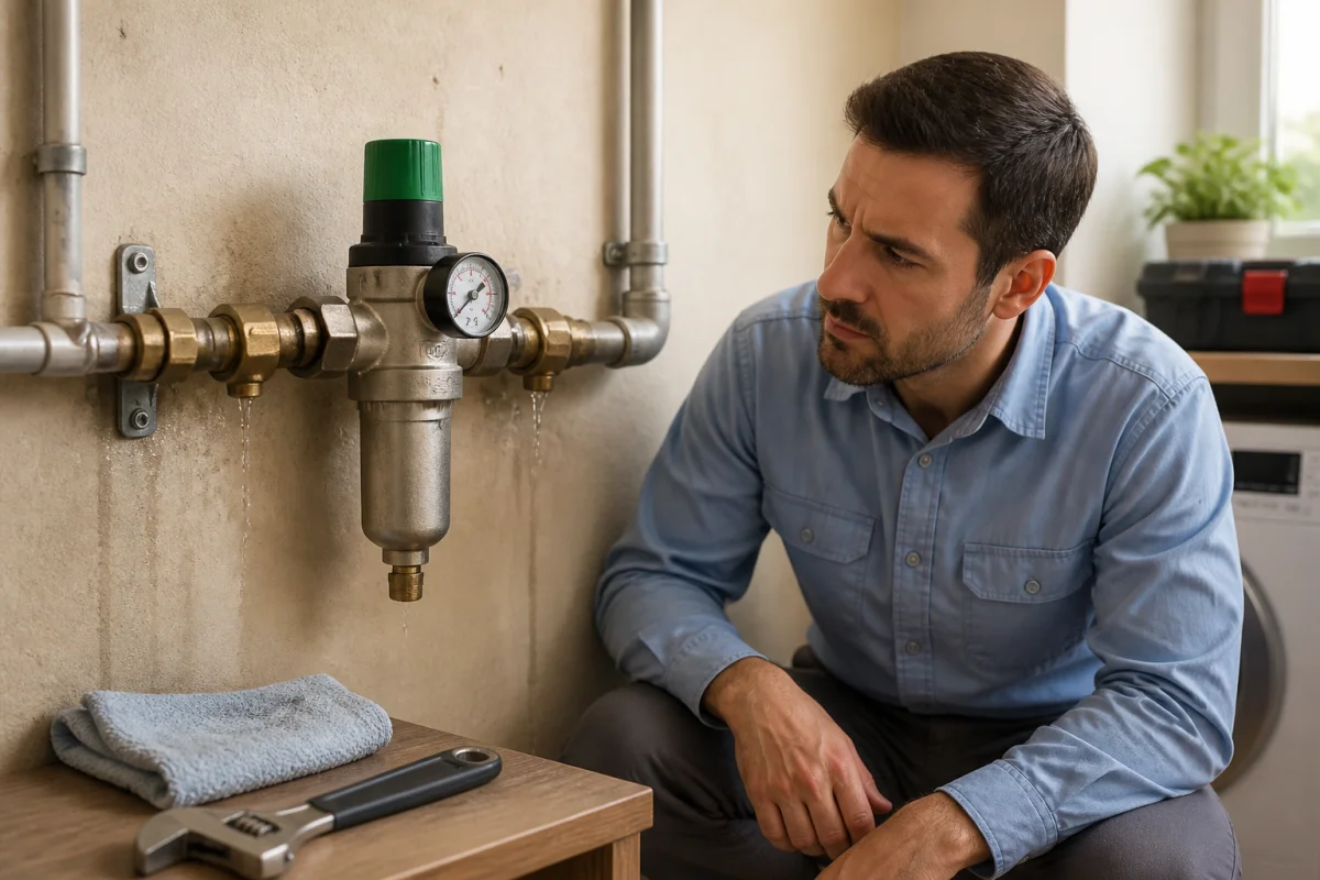 fuite reducteur de pression d'eau